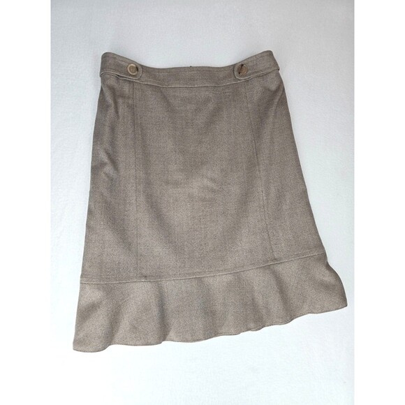 Akris Punto Womens Gray Taupe Tan Skirt Size 12 Flared Professional - Picture 2 of 10